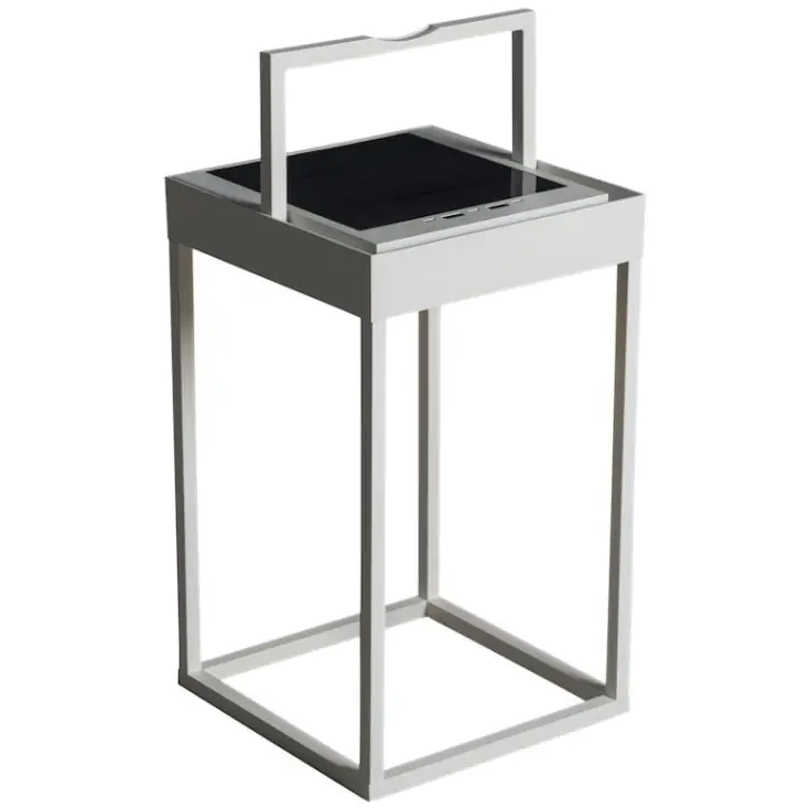 Tilbudspris - Konstsmide Portofino genopladelig & solcelle bordlampe, hvid