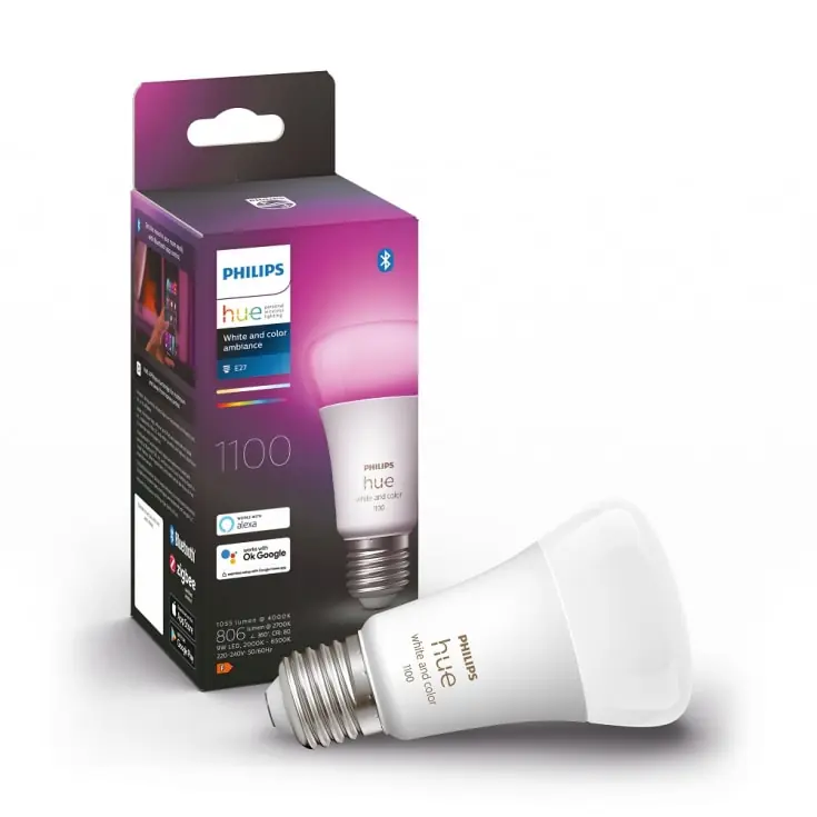 Helt ny - Philips Hue White Color Ambiance E27 standardpære, 2000K-6500K, 9W