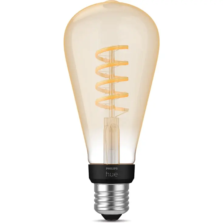 Bedste pris - 4 stk Philips Hue White Ambiance E27 edisonpære, 2200K-6500K, 7W, Ø7,2 cm