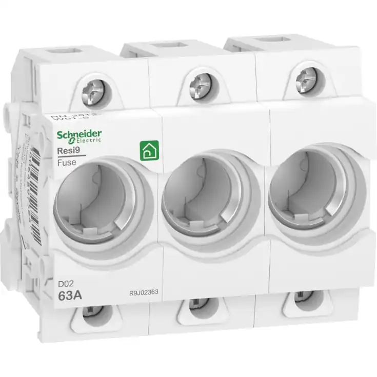 Sikker betaling | Schneider Electric Resi9 D02 sikringsholder, 3-polet, 63A