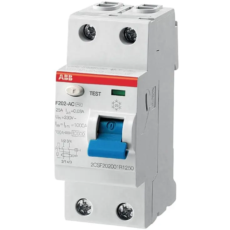 ABB F202 HPFI relæ A, 2P, 25A | Skynd dig