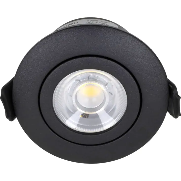 Begrænset antal - Nordtronic Low Profile Flexible indbygningsspot, driver, Ø5,5 cm, sort, 2700K