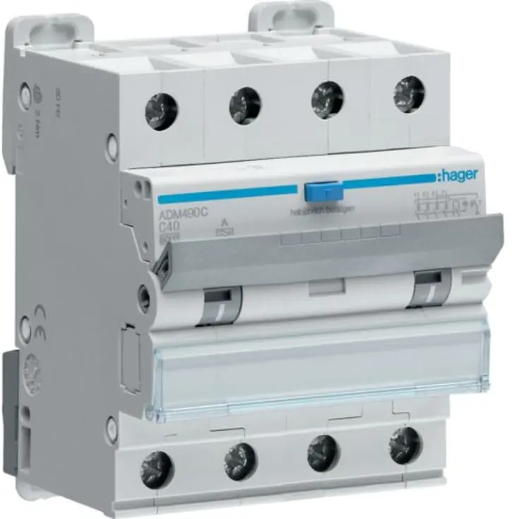 Hager ADA490C HPFI kombiafbryder C, 4P, 40A - Bestil online