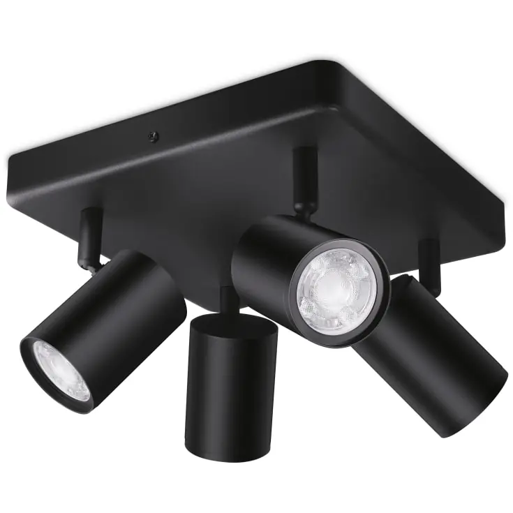 Begrænset antal | Wiz Imageo rund spotlampe, farveskift + hvid, sort