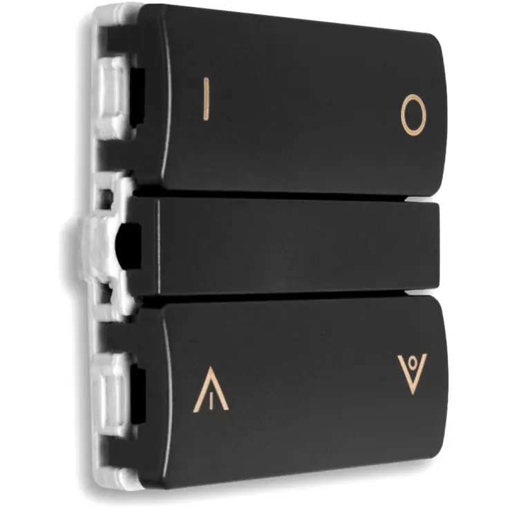 Skarp pris | Smartkontakten Zigbee batteritryk til LK Fuga, tænd/sluk og op/ned tangenter, koksgrå