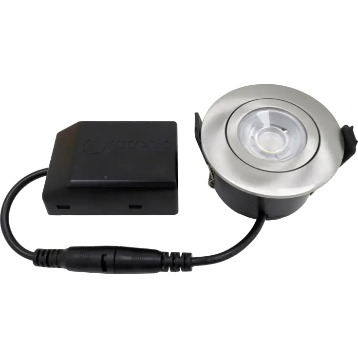 Superpris - Nordtronic Low Profile Flexible udendørs indbygningsspot, Ø5,5 cm, børstet alu, 4000K