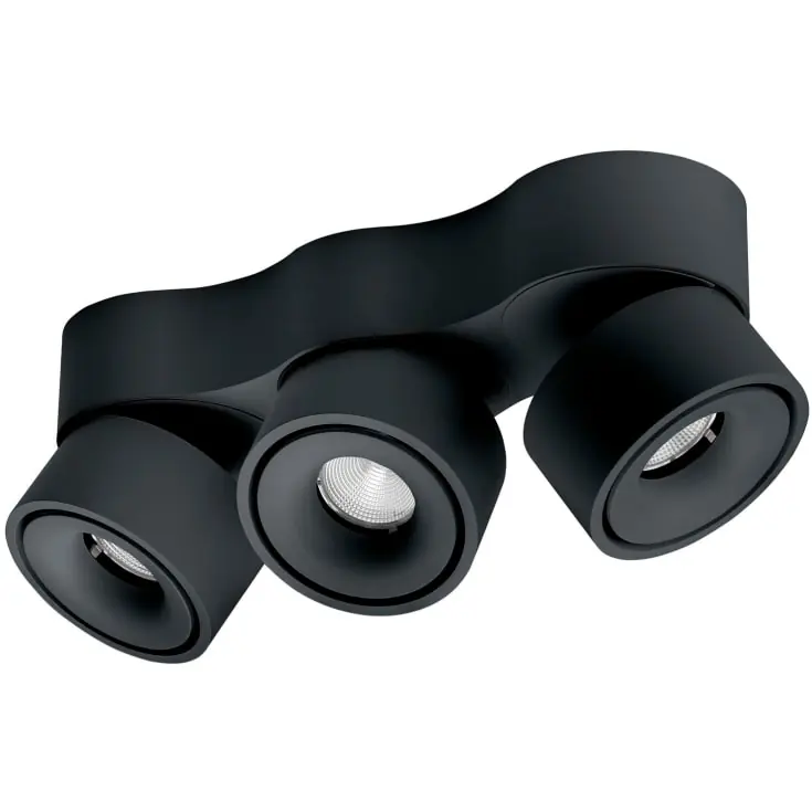 Antidark Easy Triple spotlampe, sort | Kun få tilbage