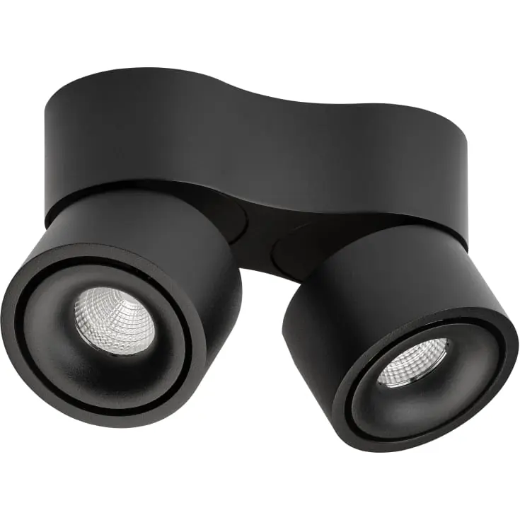 Antidark Easy Mini Double spotlampe, sideudgang, sort - Få tilbage