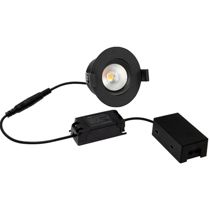 Hilux D3 Tilt360 indbygningsspot, 6W, 2700K, sort - Nedsat pris