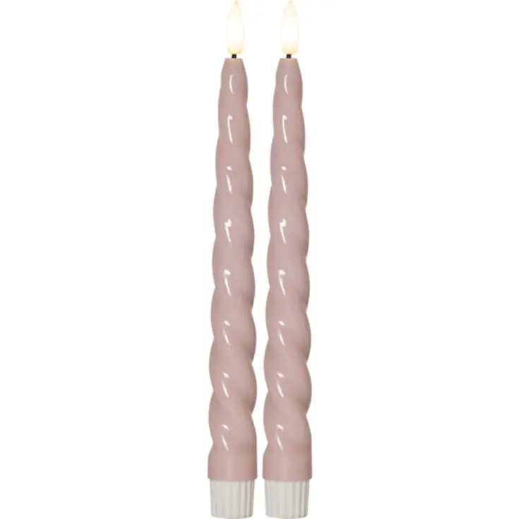20 stk Star Trading Flamme Shine Swirl LED kronelys, batteri, lyserød | Kundernes favorit