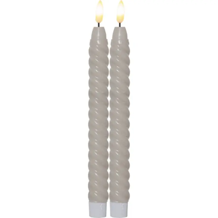 20 stk Star Trading Flamme Swirl LED kronelys, batteri, beige - Sikker betaling