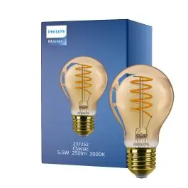 Udsalg - Philips Classic LED Pære E27 Pære guld 5.5W 250lm - 820 ekstra varm hvid dæmpbar - erstatter 25W