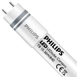 Rabat | Philips LED Lysrør T8 CorePro (HF) Standard Output 15W 1600lm - 840 kold hvid 120cm - erstatter 36W