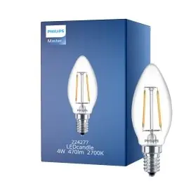 Begrænset antal | Philips Classic LED Kerte E14 filament klar 4W 470lm - 827 ekstra varm hvid erstatter 40W