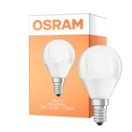 Bedste pris | Osram Parathom Classic LED E14 Kugle matt 5W 470lm - 827 ekstra varm hvid dæmpbar - erstatter 40W