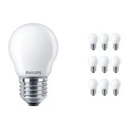 Anbefalet valg | Fordelspakke 10x Philips Classic LED E27 Kugle matt 4.3W 470lm - 827 ekstra varm hvid erstatter 40W