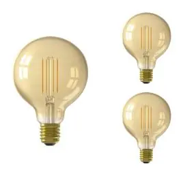 Udsalg | Fordelspakke 3x Calex Smart Tuya Wifi E27 Globe filament 7W 806lm - 818-830 Justerbar Hvid dæmpbar - erstatter 60W