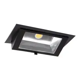 Køb nu - LED Downlight Wallwasher Wally Maxi Sort 46W 6050lm 70x75D - 830 Varm Hvid - 238x145mm
