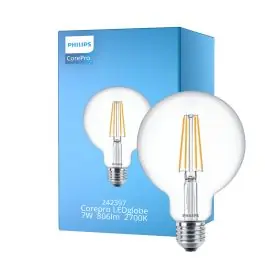 Tidsbegrænset tilbud | Philips Corepro LED Globe E27 Filament Klar 95mm 7W 806lm - 827 Ekstra Varm Hvid Erstatter 60W