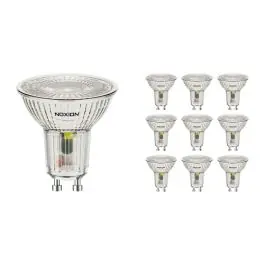 Topkvalitet | Fordelspakke 10x Noxion LED Spot GU10 PAR16 4.8W 450lm 36D - 827 Ekstra Varm Hvid Erstatter 65W