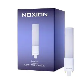 Bedst sælgende - Noxion Lucent PL-C LED (EM/Mains) 6.5W 700lm - 840 Kold Hvid G24d-2 2-Pinde - Erstatter 18W
