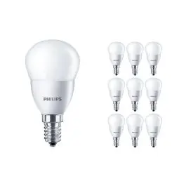 Bedst sælgende | Fordelspakke 10x Philips Corepro LED Lustre E14 Kugle matt 5W 470lm - 827 ekstra varm hvid erstatter 40W