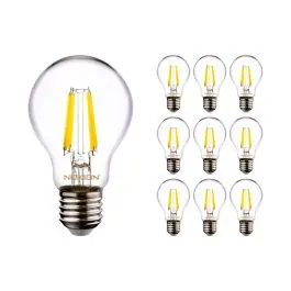 Bestil online | Fordelspakke 10x Noxion Lucent LED E27 Pære filament klar 4.5W 470lm - 840 kold hvid erstatter 40W