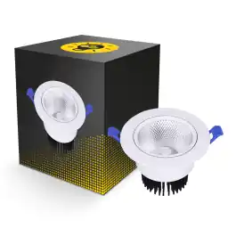 Bright Choice LED spot Runde Vipbar 7W 560lm 60D - 930 Varm Hvid 85mm - Udsnit 70mm - UGR | Få tilbage