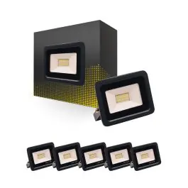Fordelspakke 6x Bright Choice LED Projektør 20W 2000lm 100D - 840 Kold Hvid IP66 - Symmetrisk | Spar mere