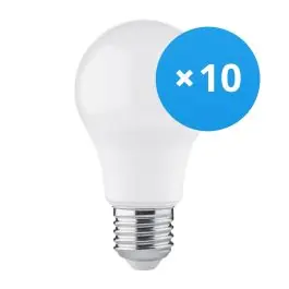 Klar til levering | Fordelspakke 10x Bright Choice LED Pære E27 Pære Matt 4.9W 470lm - 830 Varm Hvid Erstatter 40W