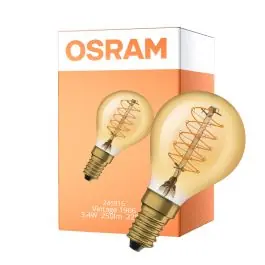 Anbefalet valg | Osram Vintage 1906 LED E14 Ball Filament Gold 3.4W 250lm - 822 Extra Warm White Dimmable