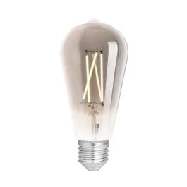 WiZ Smart LED E27 Edison Filament Smoke 6.5W 400lm - 820-850 Justerbar Hvid Dæmpbar - Erstatter 35W | Klar til levering