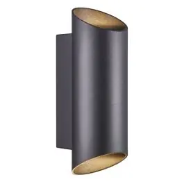 Topprodukt - Nordlux Nico Vægbelysning Aluminium Sort Up & Down IP54 - Egnet til 2x GU10