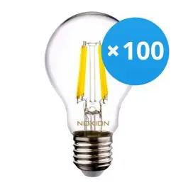 Bestseller - Fordelspakke 100x Noxion Lucent LED E27 Pære filament klar 7W 806lm - 840 kold hvid erstatter 60W