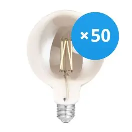 Fordelspakke 50x WIZ Smart Wifi E27 Globe filament Smoke 125mm 6.5W 400lm - 820-850 Justerbar Hvid dæmpbar - erstatter 35W - Ny vare