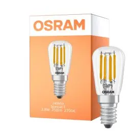 Bedste pris | Osram LED Special E14 Tubular Pære T26 Filament Klar 2.8W 250lm - 827 Ekstra Varm Hvid Erstatter 25W