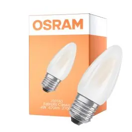 Tryg betaling | Osram Classic LED E27 Kerte Filament Matt 4W 470lm - 827 Ekstra Varm Hvid Erstatter 40W