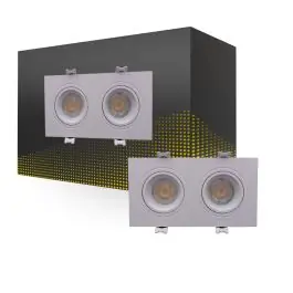 Kundernes valg | Bright Choice Spot Duo Hvid Udsnit 155x75mm - IP22 - GU10 Fitting