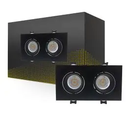 Bright Choice Spot Duo Sort Udsnit 155x75mm - IP22 - GU10 Fitting - Netop ankommet