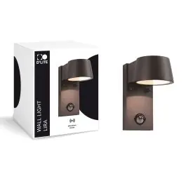 Nem betaling - D‘Lite Vægbelysning Lira Sort 5W 600lm 830 Varm Hvid IP54 - Bevægelsessensor