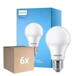 Anbefalet valg - Fordelspakke 6x Philips Corepro LED Pære E27 Pære matt 10W 1055lm - 830 varm hvid erstatter 75W