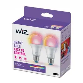 Topkvalitet - Dobbeltpakke 2x WiZ Smart LED E27 Pære Filament Matt 9W 806lm - 822-865 Justerbar Hvid + RGB Dæmpbar - Erstatter 60W