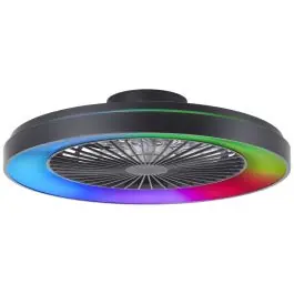 Brilliant Mazzaro Loftventilator Plast Sort 48W 6800lm - 830-865 CCT+RGB 576 - Fjernbetjening Dæmpbar | Kan købes nu