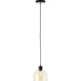 Bestil nemt | Brilliant Casto Pendel Lampe Glas Pendel Lampe Metal Sort Beige 190mm - Egnet til 1x E27