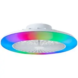 Rabat - Brilliant Salerno Loftventilator Plast Metal Hvid 40W 4700lm - 830-865 CCT+RGB 485mm - Fjernbetjening Dæmpbar