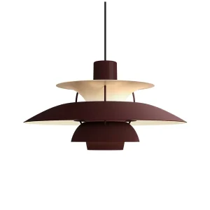 Klar til afsendelse | PH 5 Pendant, Monochrome Burgundy af Poul Henningsen