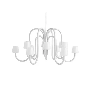 Kan bestilles - Apollo Chandelier 1065, hvid opalglas fra Hay