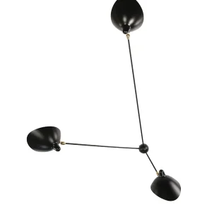 Meget populær | Spider Big Wall Lamp w/3 Fixed Arms af Serge Mouille