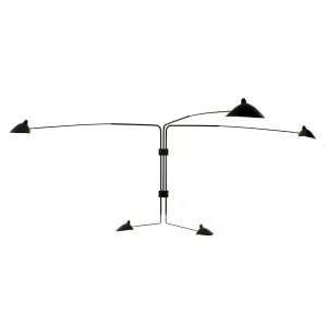 Nytilføjet - Big Wall Lamp w/5 Rotating Straight Arms af Serge Mouille
