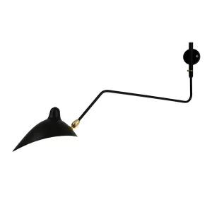Meget populær - Big Wall Lamp w/1 Curved Arm af Serge Mouille
